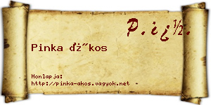 Pinka Ákos névjegykártya